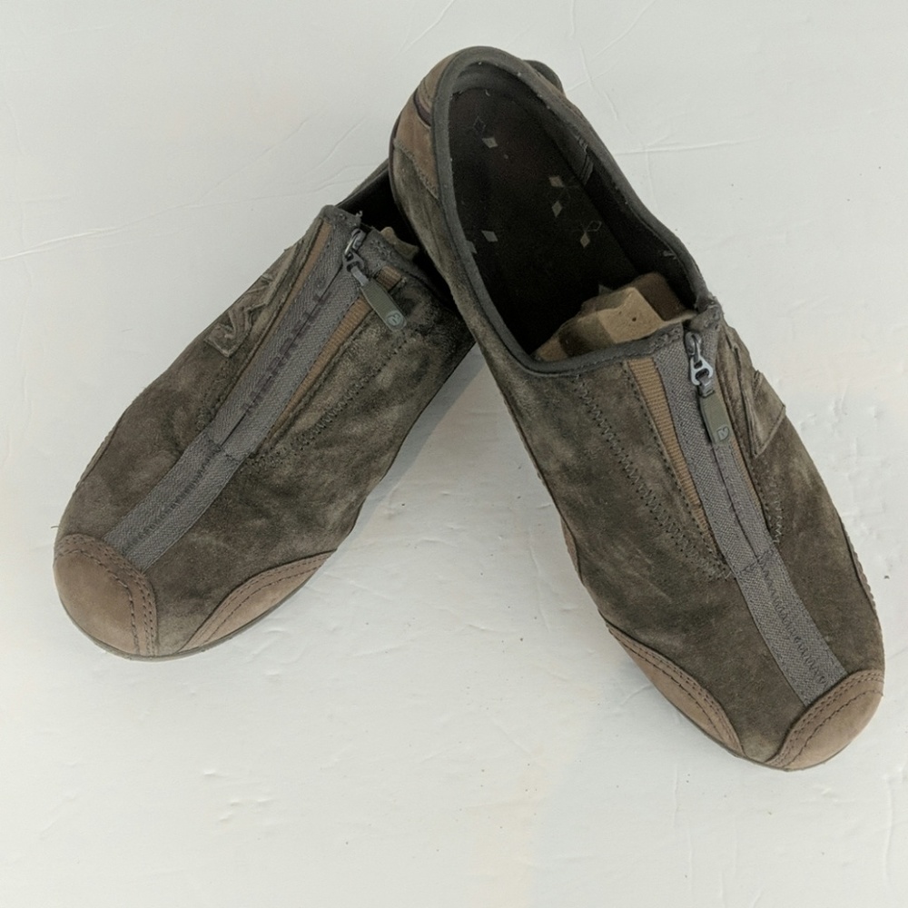 Merrell Brown zip shoes, walking casual sneakers
